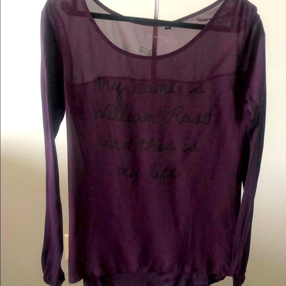 William Rast Purple Sheer Top